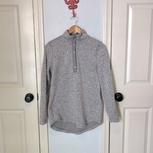 Long gray sweater fleece pullover